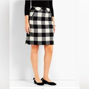 Talbots Skirt Womens 8 Wool Blend Mini Plaid Gingham Zip Lined Preppy Academia